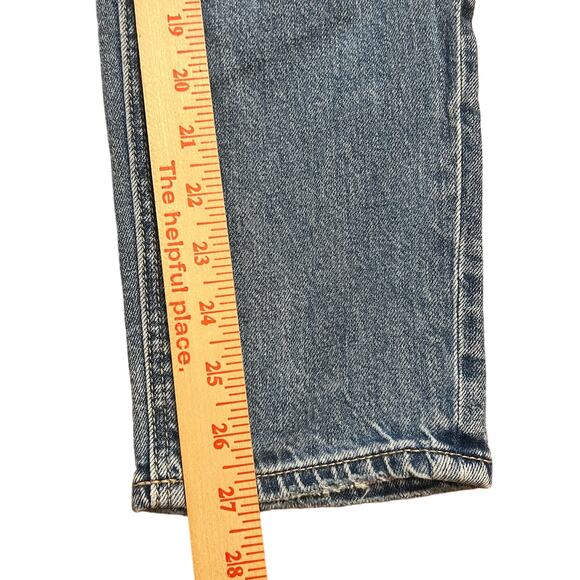 American Eagle Mom Jean size 2 Short Distressed Cropped High Rise Denim Casual - Picture 5 of 8